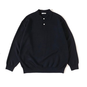 UNIVERSAL PRODUCTS.  HAIGHT GAUGE SMOOTH KNIT POLO(NAVY)
