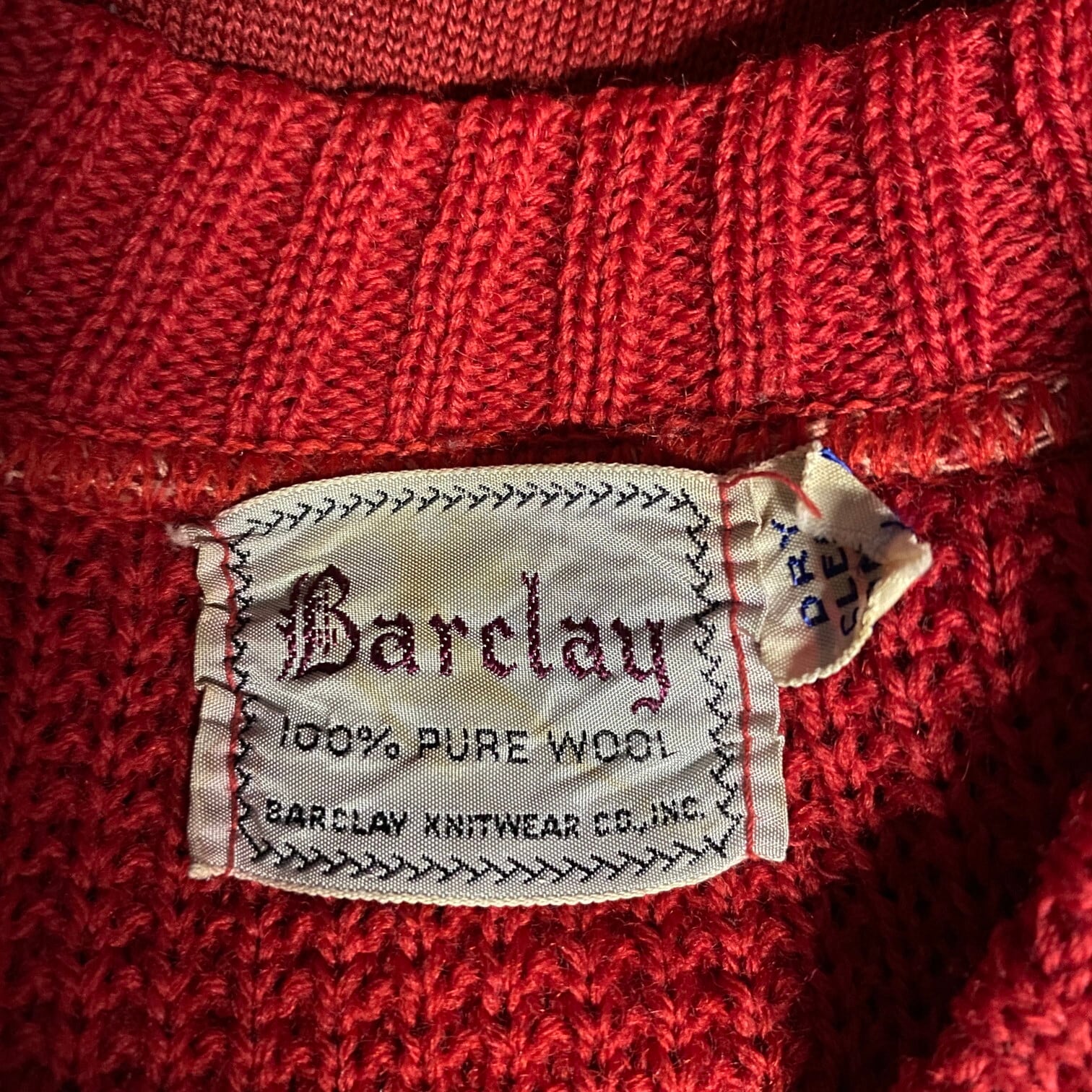 40年代頃 Barclay ヴィンテージ ウールニット セーター メンズＭ相当