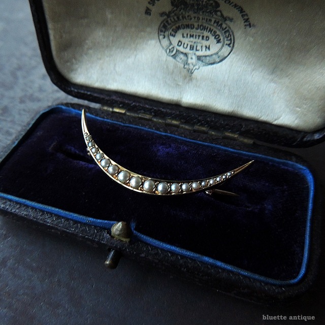 アンティークジュエリー 9ctゴールド 天然アメシスト 真珠 バーブローチ （ソーティングメモ付）