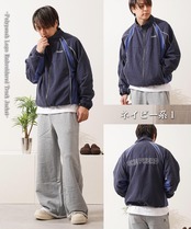 ◆ポリピーチ ロゴ刺繍 トラックジャケット◆ms-25101