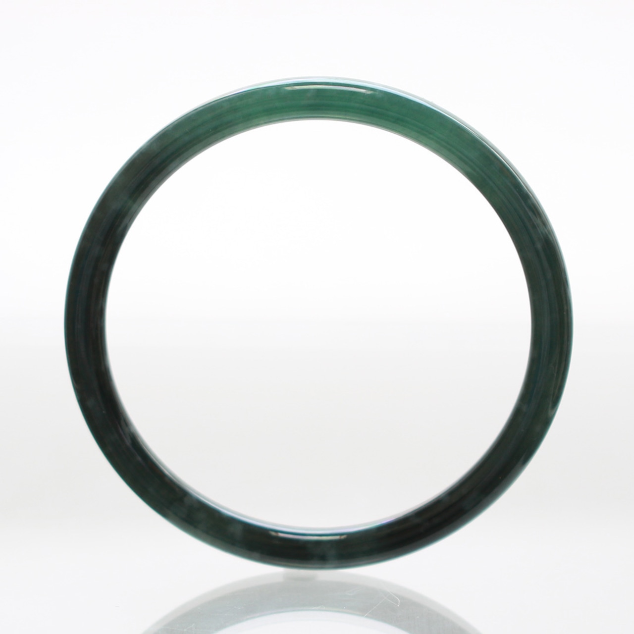 【内径 60.0mm】princess/Green black 翡翠バングル A貨翡翠 jd_bg1327