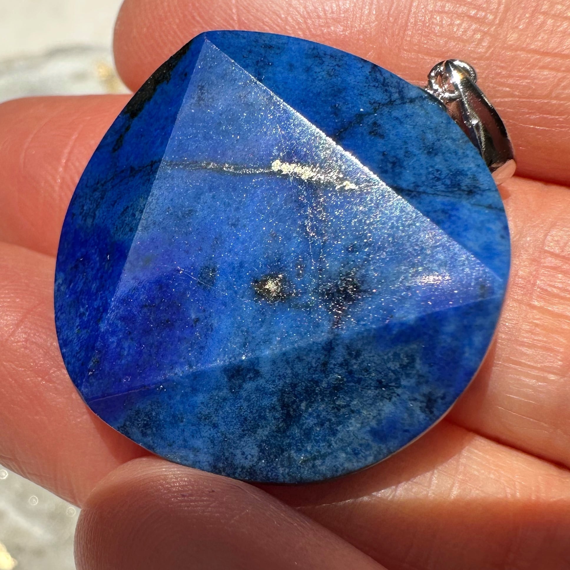 豊かさの象徴】高品質 ラピスラズリ 六芒星「フェオ」ペンダントトップ