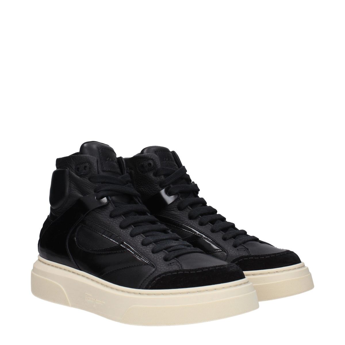 【新品】FERRAGAMO メンズ スニーカー レザー ブラック CASSIOHIG0762716