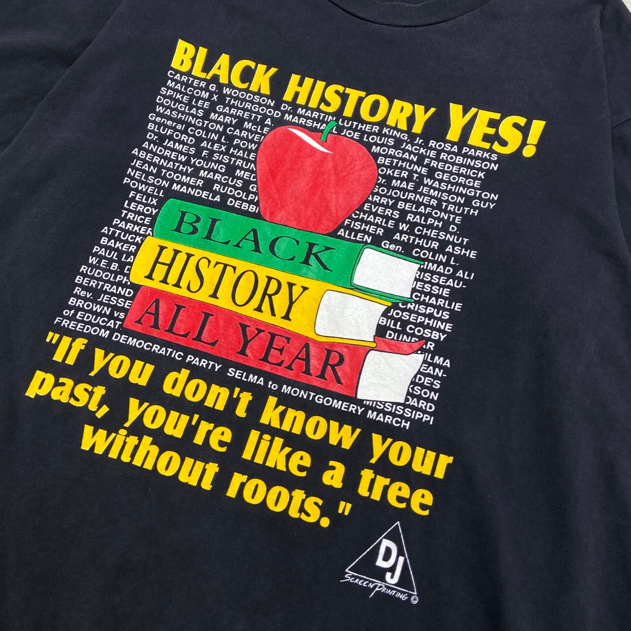 90年代 USA製 BLACK HISTORY メッセージプリントTシャツ メンズ