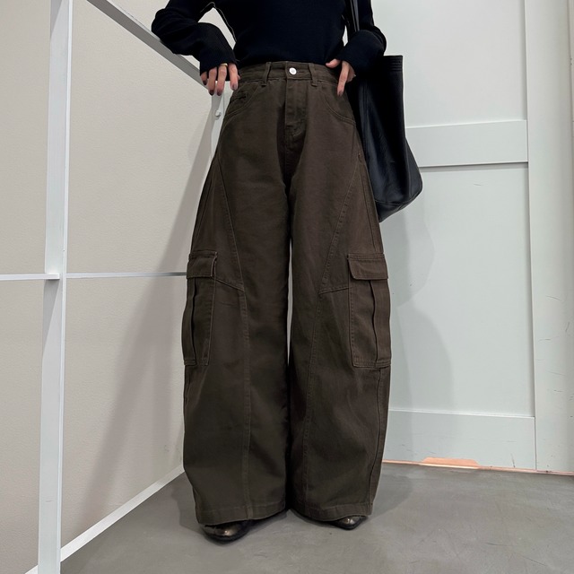 Stitch line volume curve cargo PT/khaki brown