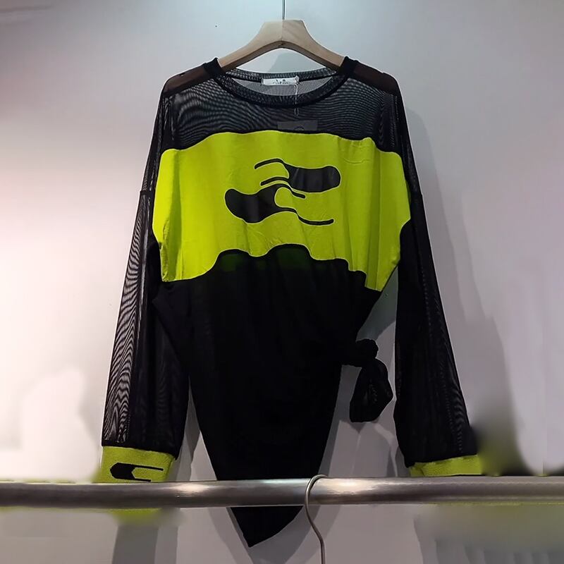 スリムシャツ サマールーズラウンドネック長袖スリーブTシャツ ロング 大きめサイズ 夏物 Oネック ミックスインファッション26566765396