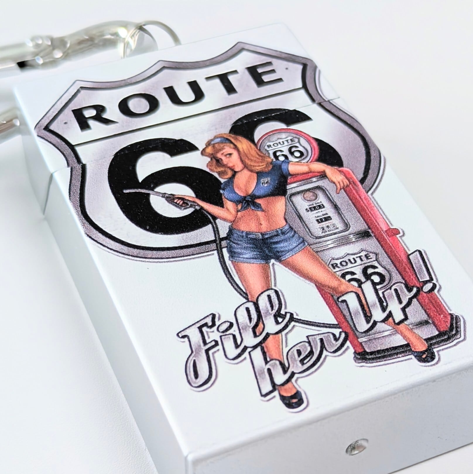 【 Route 66 ( ルート66 ) 】 Portable Ashtray / 携帯灰皿 / カラビナポータブルアシュトレイ　〚アメリカン雑貨 アメトイ〛
