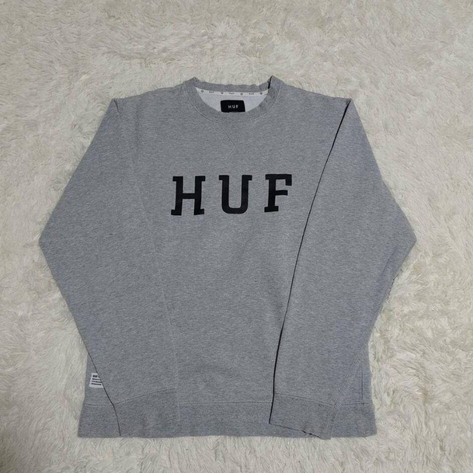 新品　HUF　ハフ　袖プリントトレーナー　BK L