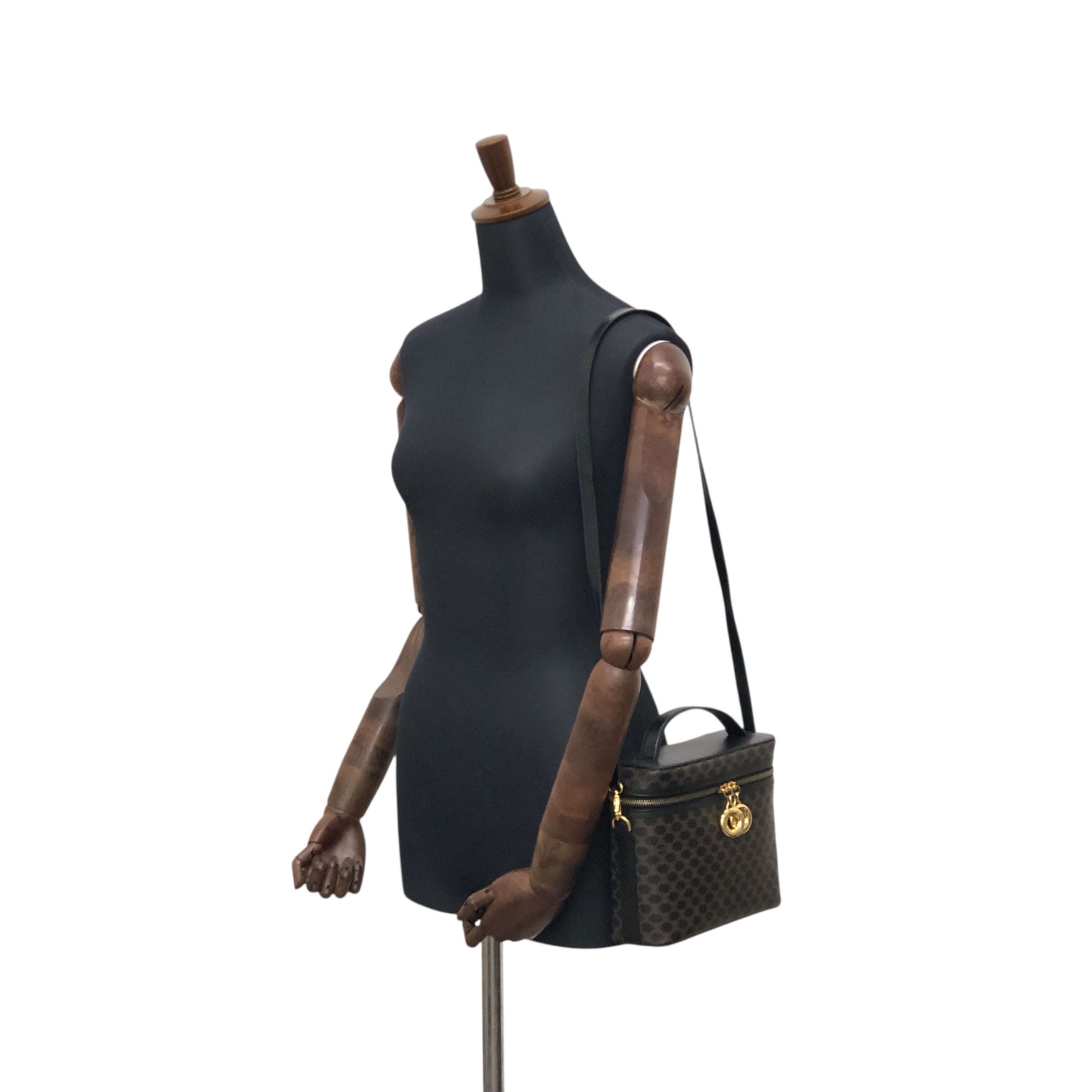 希少 セリーヌ ショルダーバッグ マカダム レザー PVC バニティ　2way 希少 セリーヌ ショルダーバッグ マカダム レザー PVC バニティ 2way