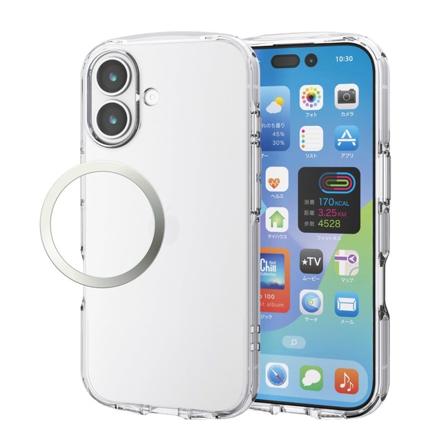 エレコム iPhone 17 ケース カバー クリスタルクリア 透明 耐衝撃 衝撃吸収 ハイブリッド 薄型 軽量 ストラップホール付き ストラップホルダーシート付 クリア PM-A25ATSLUC3CR