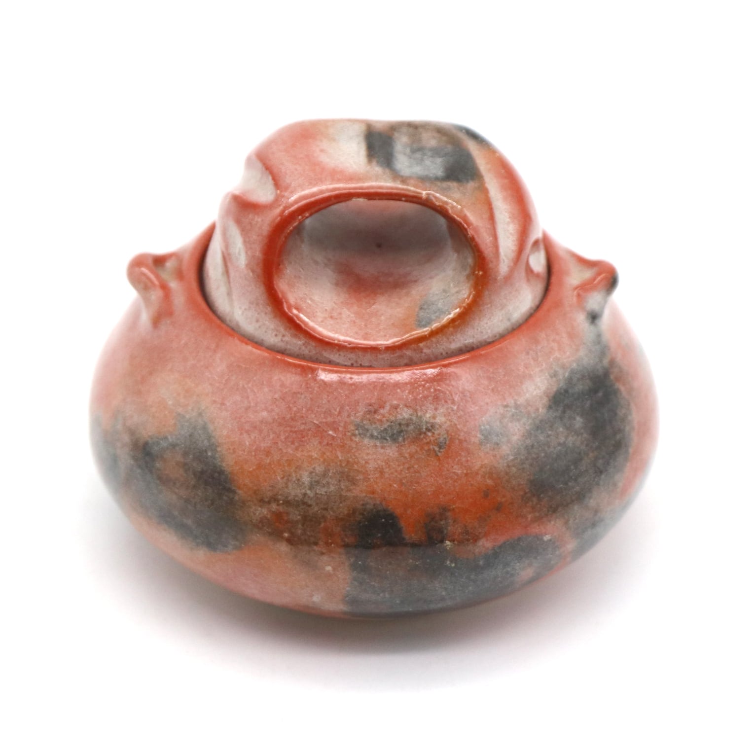 松楽釜・赤楽茶入・茶道具・陶磁器・No.210410-077・梱包サイズ60