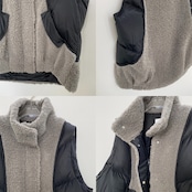 【受注予約:9月下旬入荷予定】teddy mix Puffer Vest/gray×black