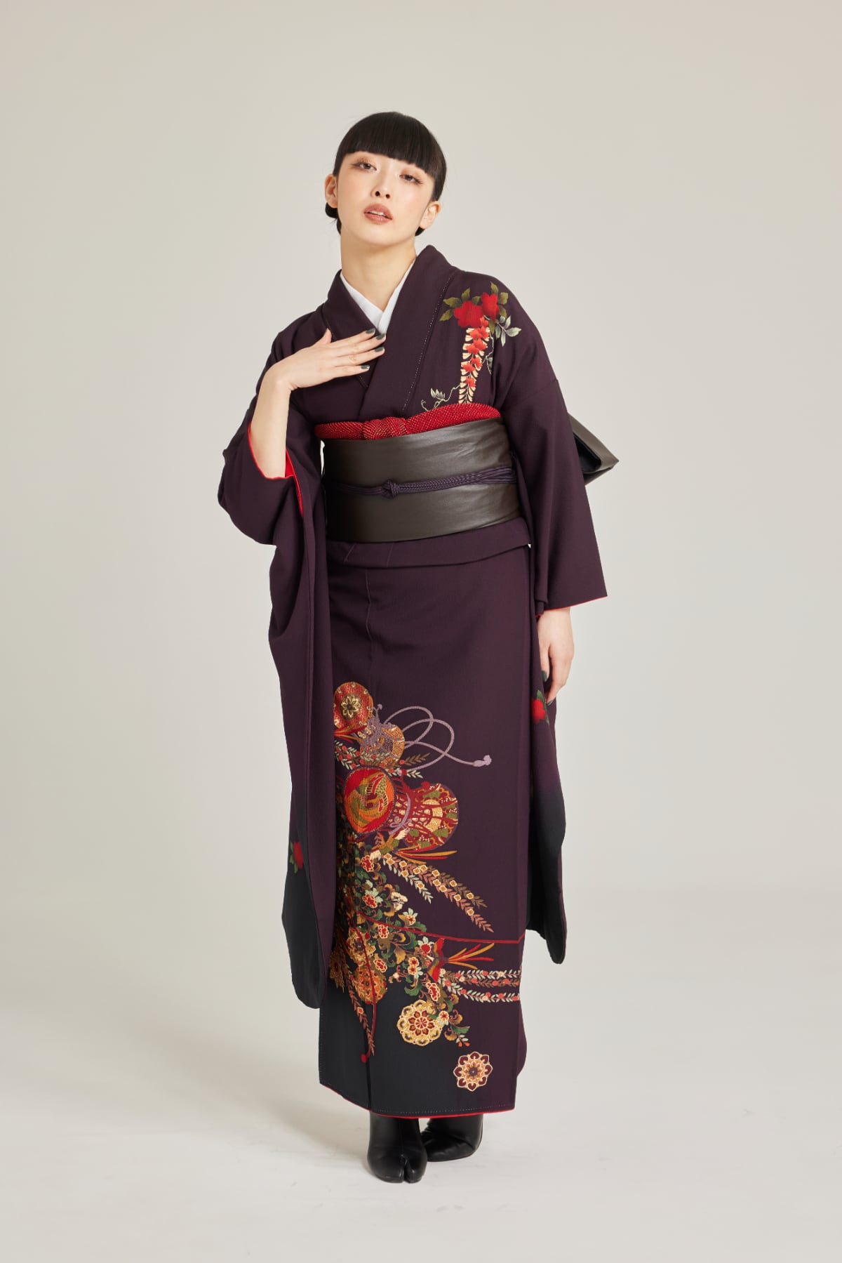 訪問着 中古 小豆色 焦げ茶 古典 裄丈66.5cm 身丈164.5cm 結婚式 着物 入学式 卒業式 礼装 3114 訪問着 中古 小豆色 焦げ茶 古典 裄丈66.5cm 身丈164.5cm 結婚式 着物