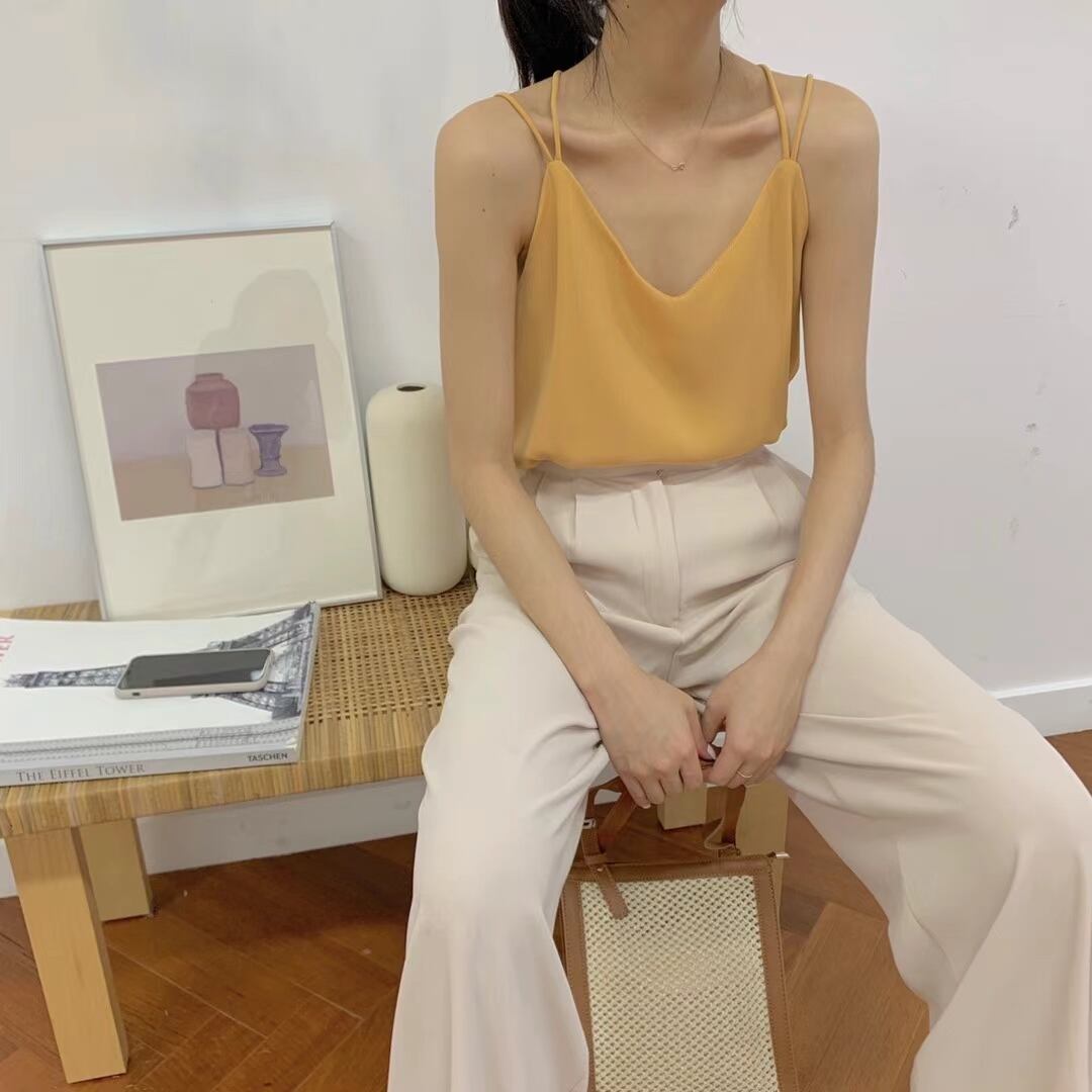 バッククロス カラーシャイニーキャミソール　AJ2205-908