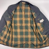 80s monsieur NICOLE ムッシュ ニコル 裏ストライプ 3B  テーラードジャケット M/ダークグリーン グレー  メンズ ビンテージ