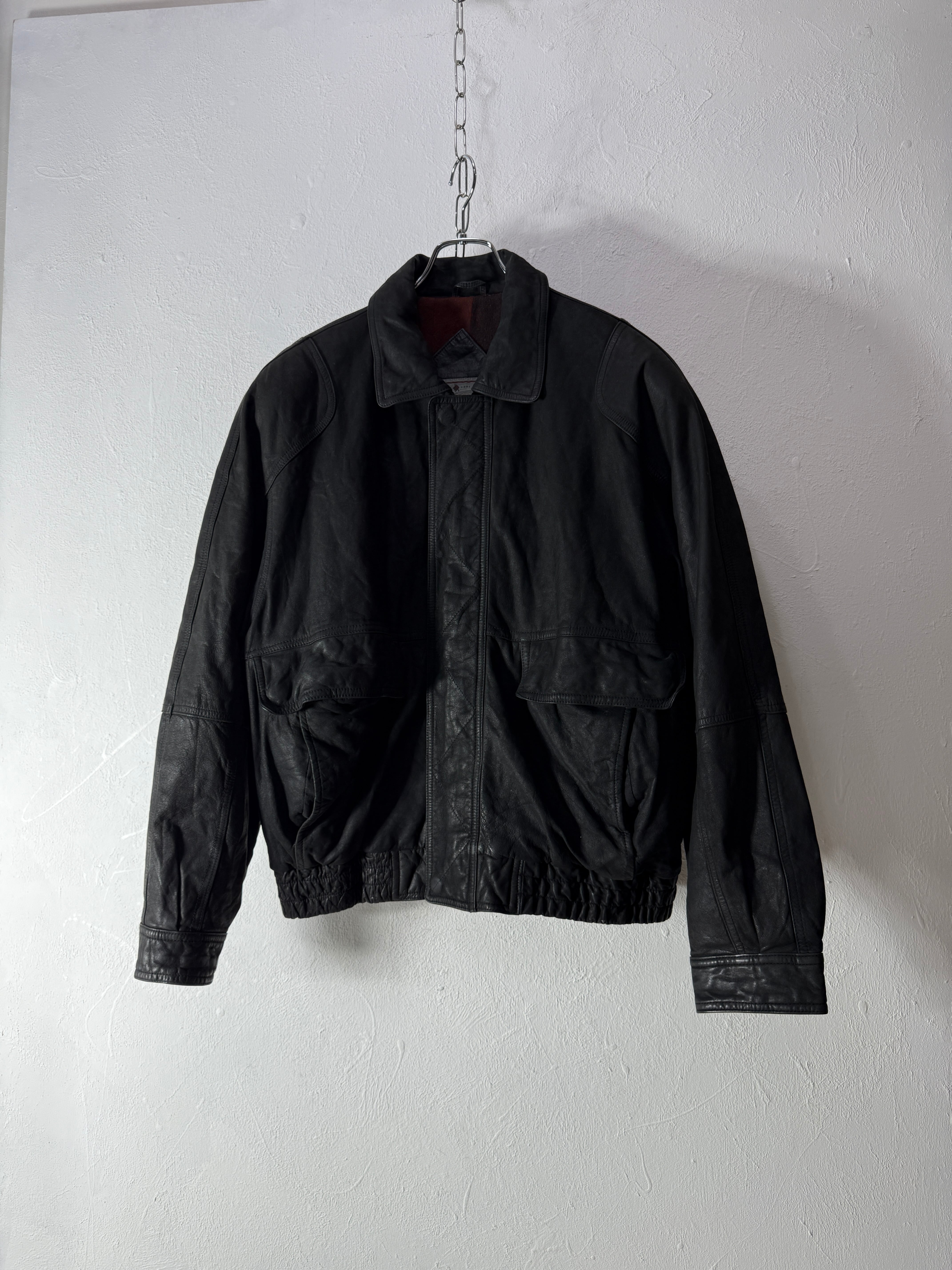 90's “JOHN ASHFORD” Leather Jacket – Dark Minimal | SISON