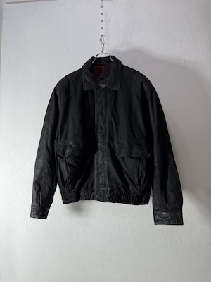 90’s “JOHN ASHFORD” Leather Jacket – Dark Minimal