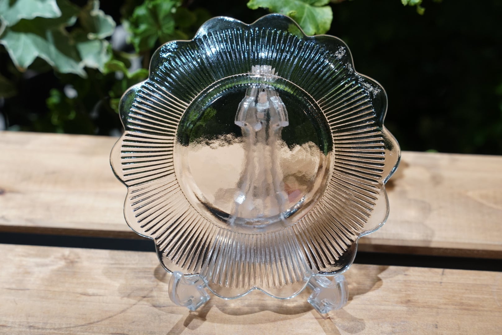 光を集める硝子の花びら 昭和プレスガラスのお皿 | GARDEN IN THE