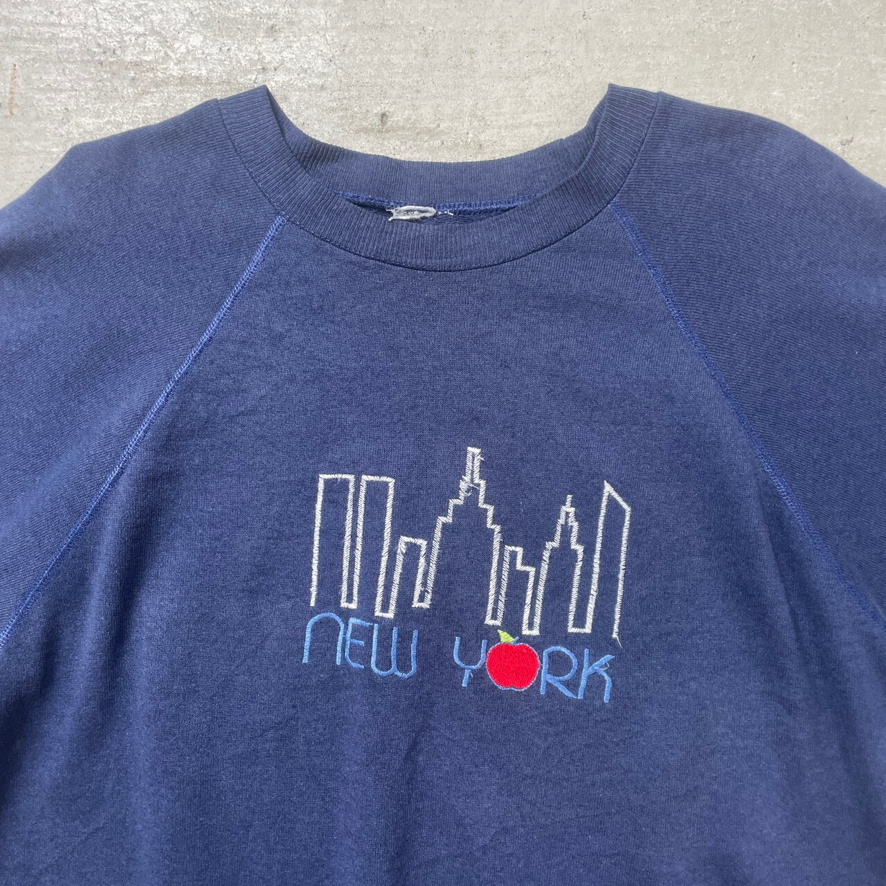 New York マンハッタン 刺繍 スウェットシャツ メンズL 古着 