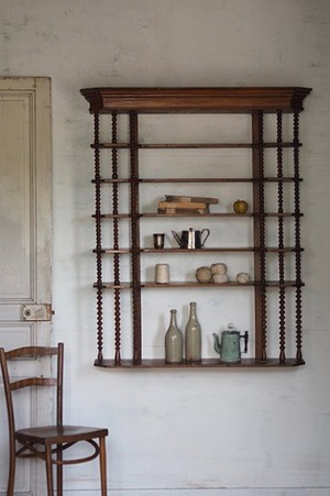 ルーフ付き大きなウォールシェルフ-antique french wall shelf