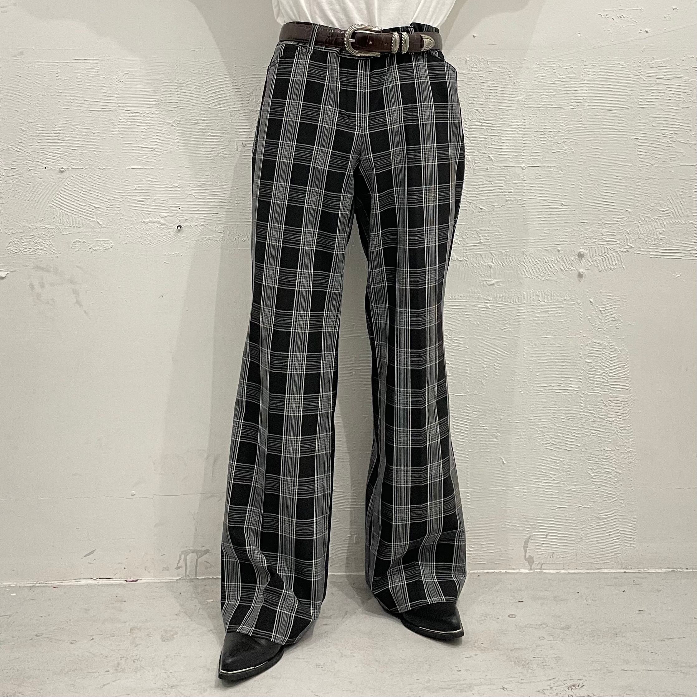 FLARE CHECK PATTERN SLACKS