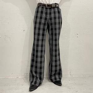 FLARE CHECK PATTERN SLACKS