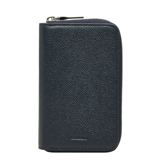 バリー ジップアラウンド キーケース ネイビー レザー レディース BALLY 中古