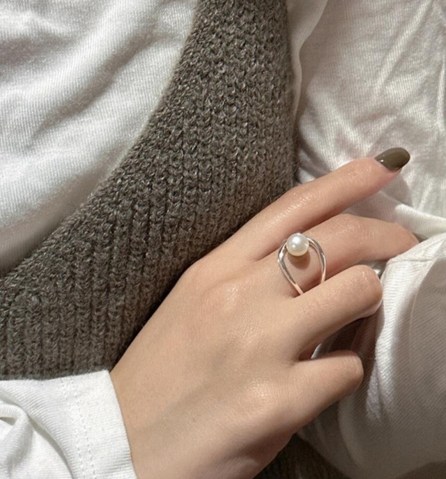 【S925】Pearl catch RING