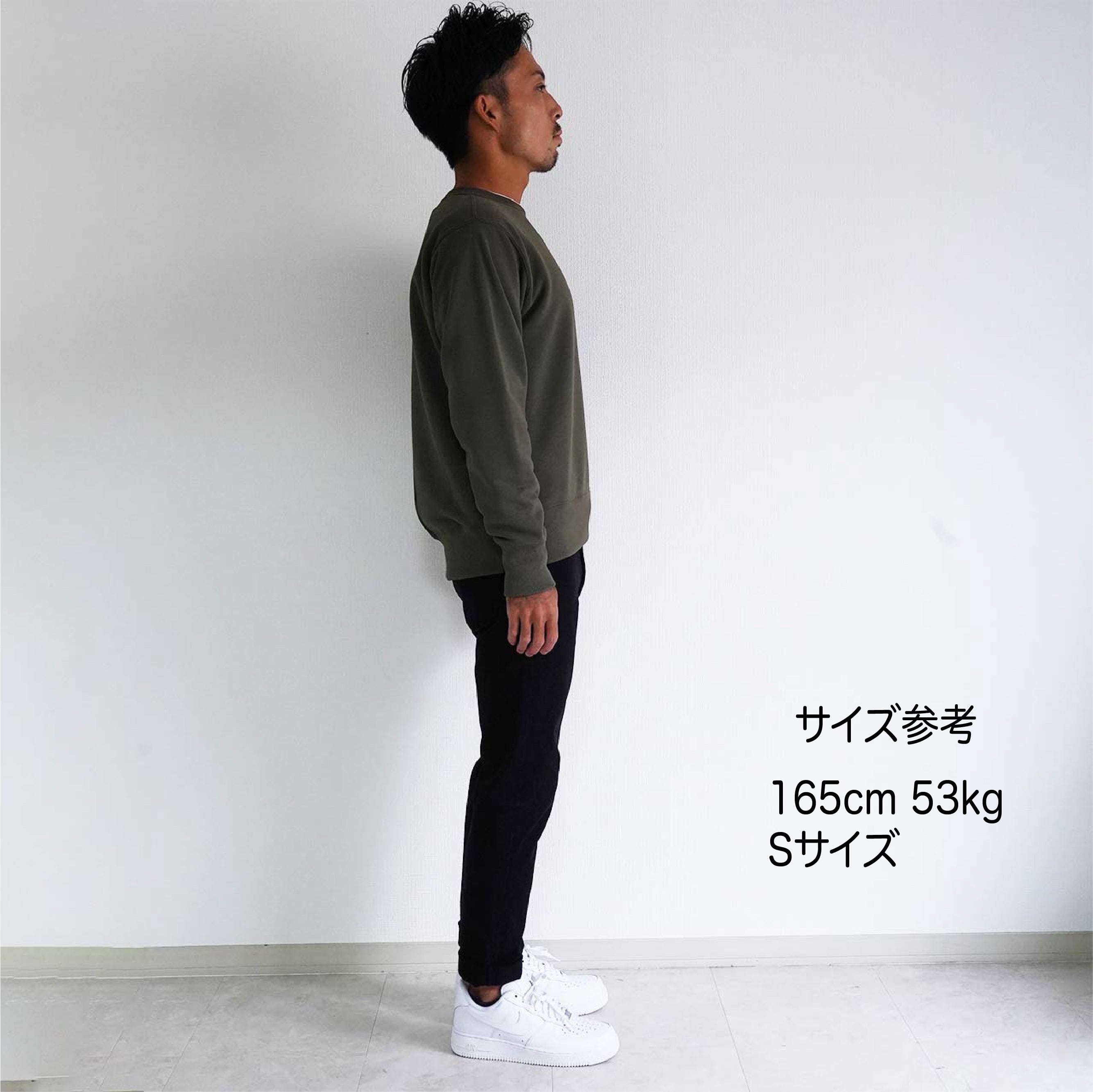 AfterBlueバックプリントトレーナー カーキ【衣類再生素材】【ユニ