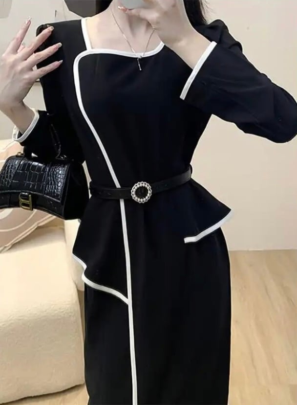 ベルト付きペプラムワンピース | select shop -pixie- ベルト付きペプラムワンピース | select shop -pixie-