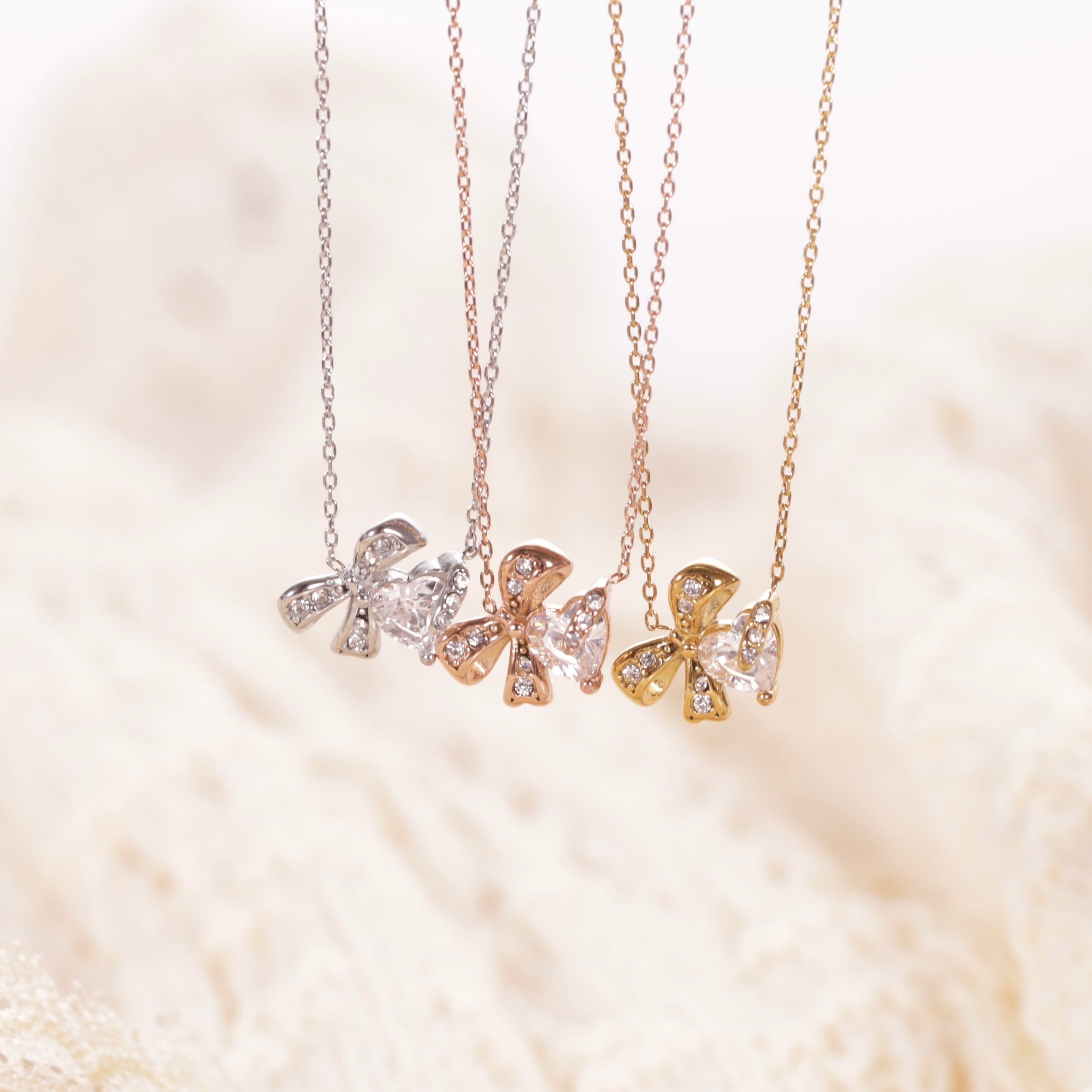 316L lien ribbon necklace