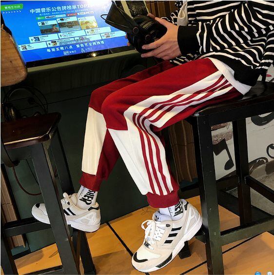 全3色 スウェット ジャージ 部屋着 ウエストゴム サイドライン