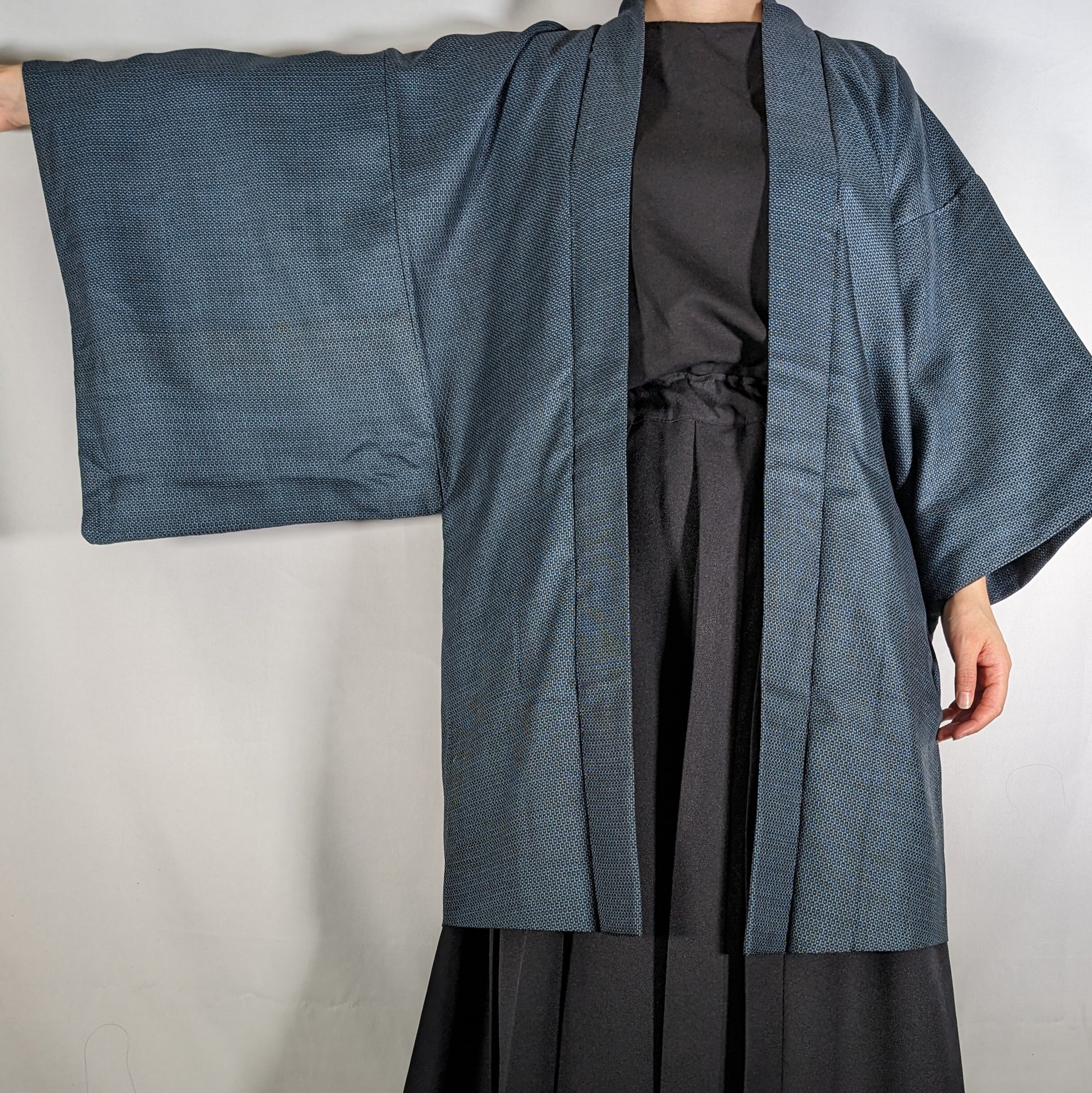 vintage ヨーロッパ古着 フリンジデザイン haori 羽織刺繍ジャケット 14361】 ヴィンテージ 男物羽織 和洋折衷コーデ / Japanese vintage
