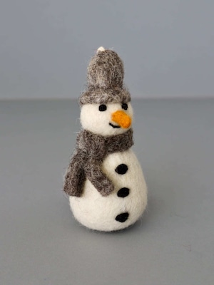 【SALE】 雪だるま オーナメント グレイ マフラー / 【SALE】 Snowman with Grey Scarf