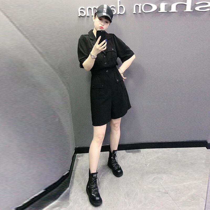 ジャンプスーツ オールインワン 薄手サマードレス ルーズショーツ 大きめサイズ 夏物 ブルマー ミックスインファッション271937505