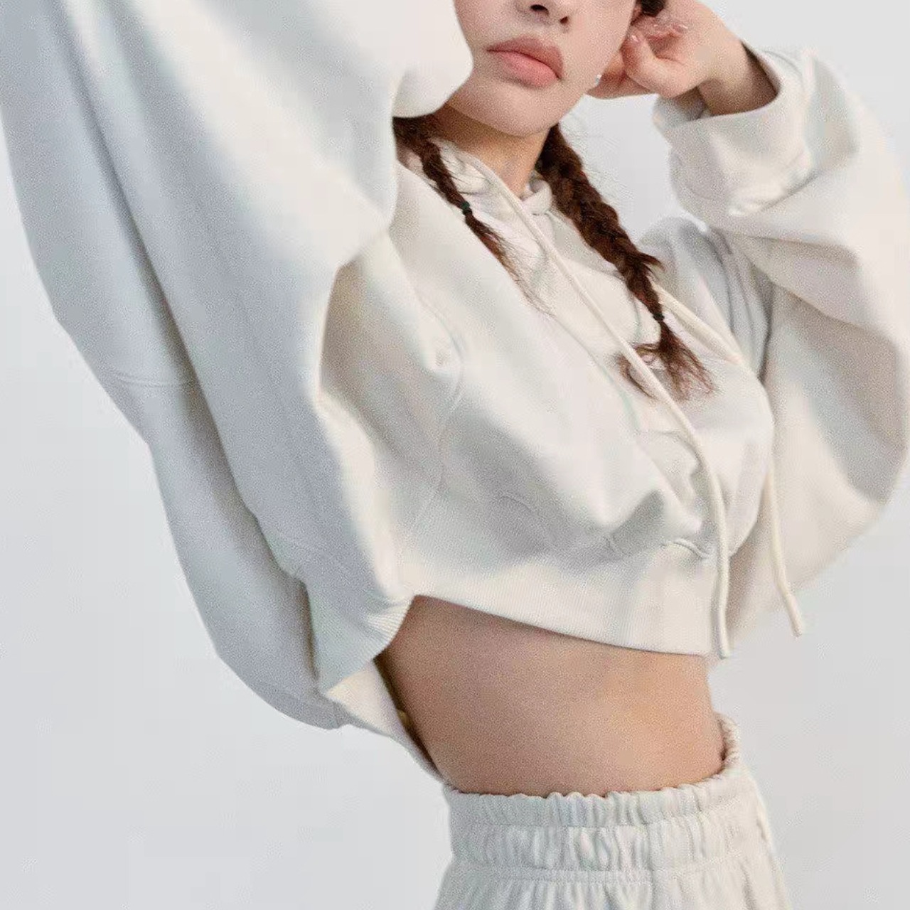 Cropped Sweat Parka T4308