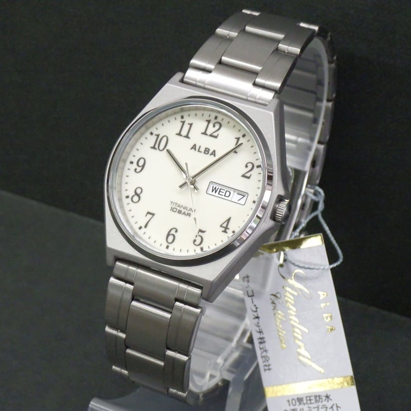 SEIKO セイコー ALBA アルバ AEFJ409 チタン 全面夜光文字盤