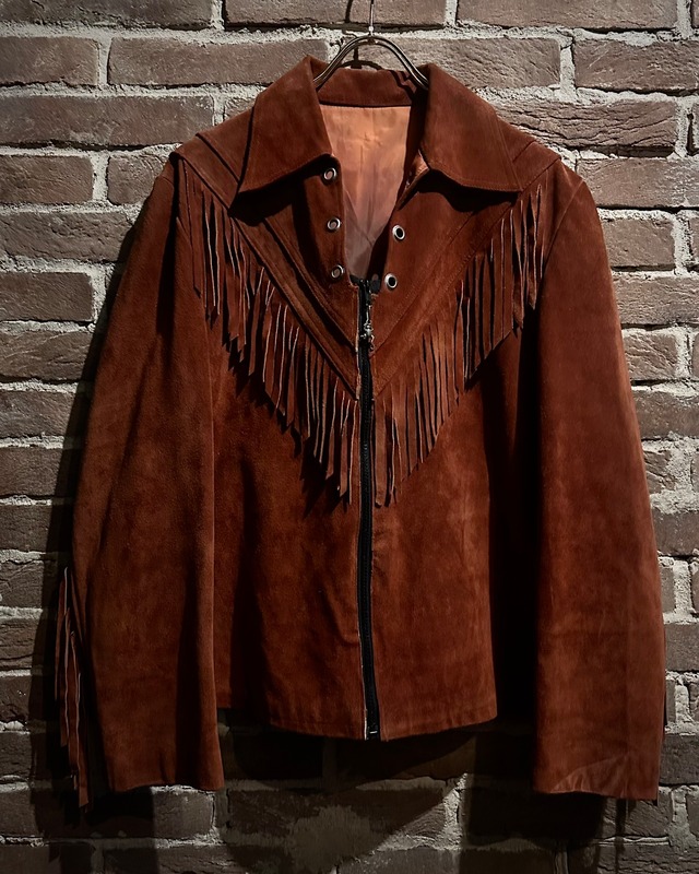 【Caka act3】70's Vintage Custom Fringe Suede Leather Jacket