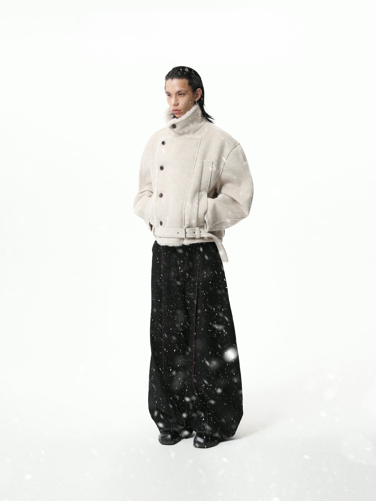 BOOGOOVOGUE Heavy Wool Blend Puffer