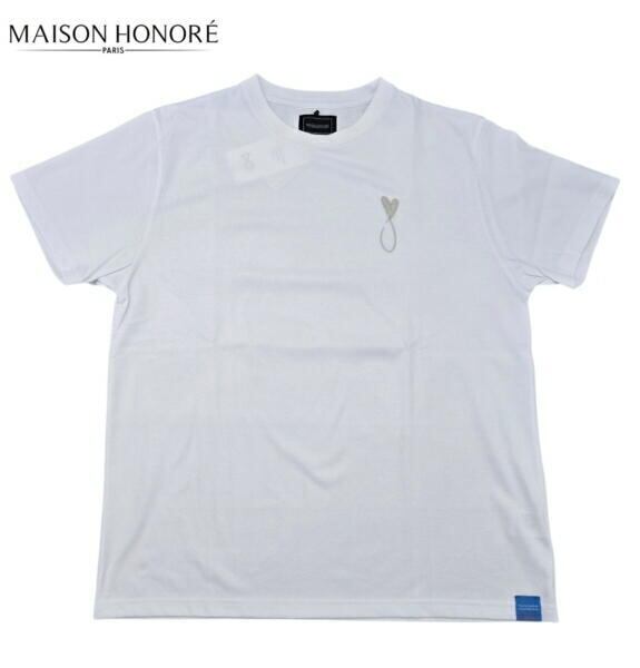 メゾンオノレ パリ Tシャツ 半袖 クルーネック Tシャツ メンズ Maison Honore Paris Tiphanie White x Silver