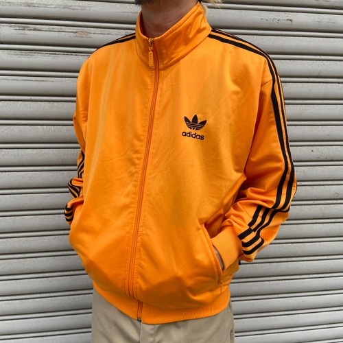 80s adidas アディダス トラックジャケット ジャージ オレンジ S