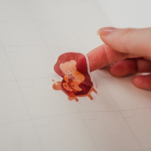 くまとふたりのおうちマスキングフレークシール【貼ってはがせる】