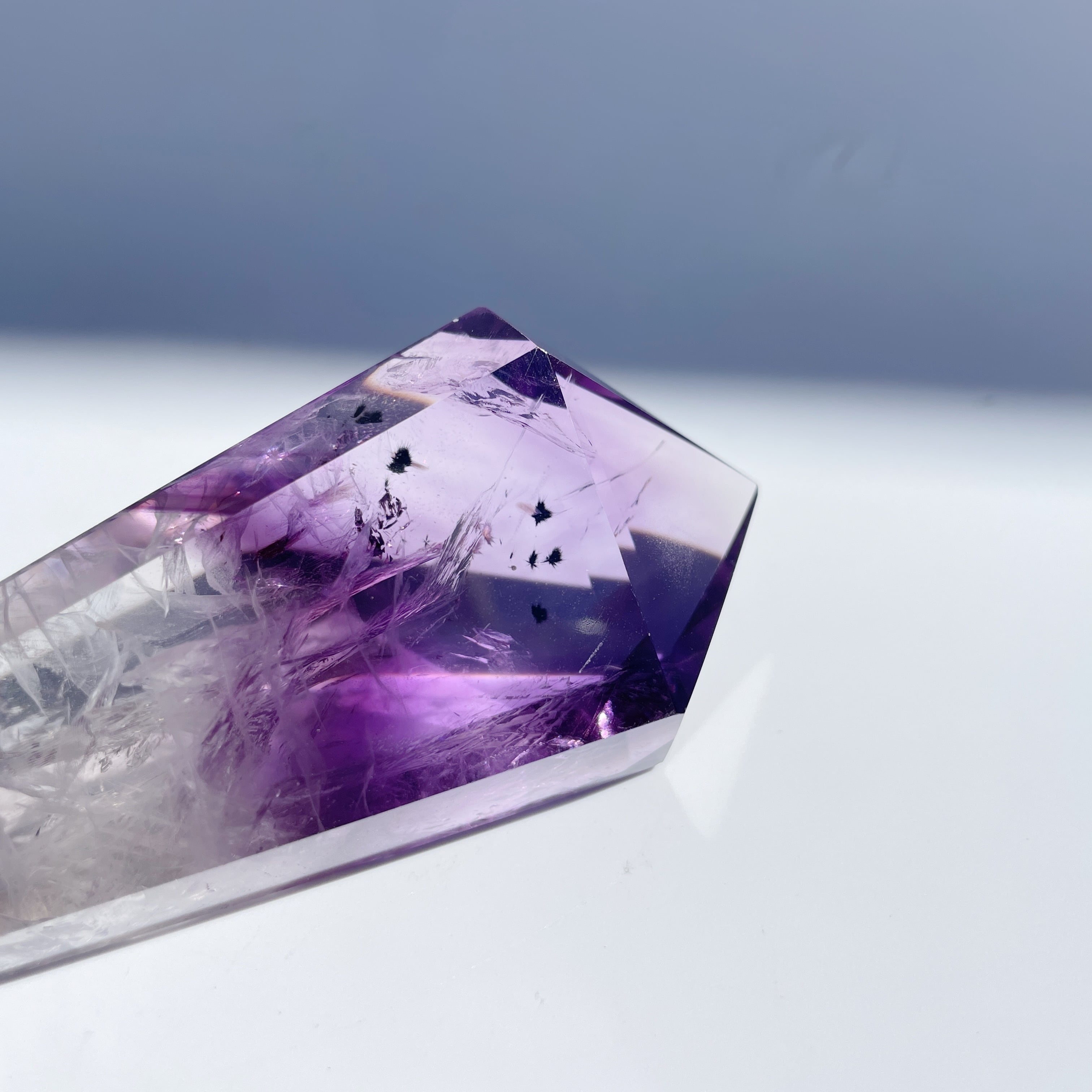 ハイクォリティ！アメジスト×クリアクォーツ ワンド01◇Amethyst