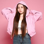 OG SMALL LOGO PIGUMENT CROPPED ZIP HOODIE