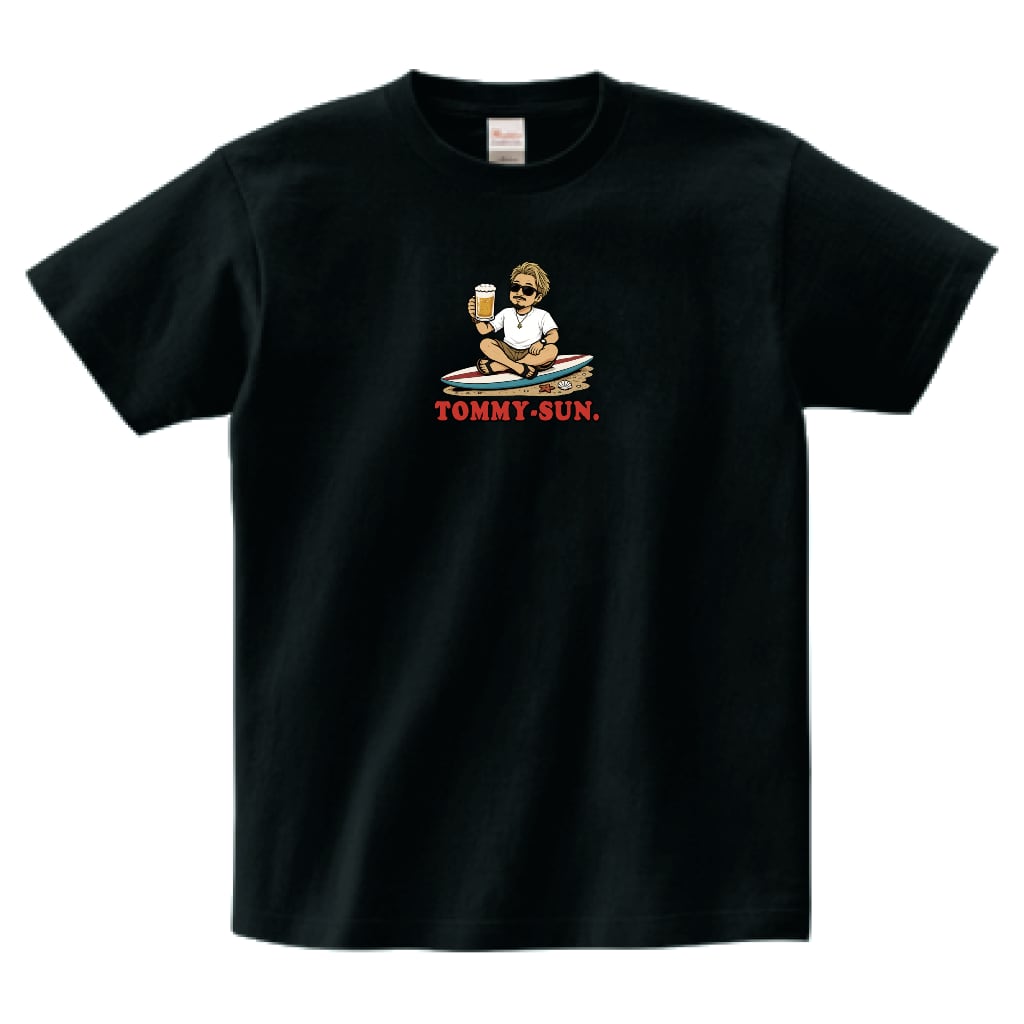 "CHILLING SURFER"BEER & SURF センターグラフィック Tシャツ