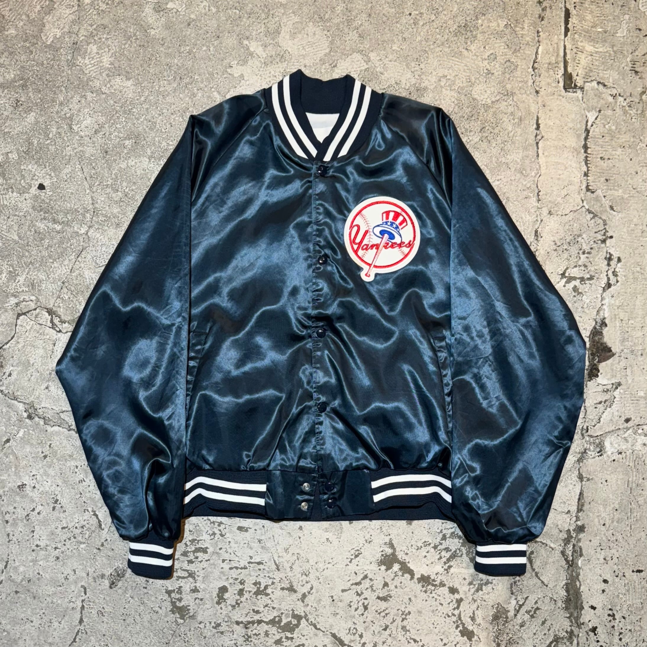 80s USA製 S&C Yankees ナイロン スタジャン 紺 MLB(☆`80s 80s USA製 S&C Yankees ナイロン スタジャン 紺 MLB(☆`80s