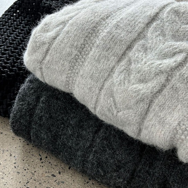 turtleneck cable knit sweater　J00306