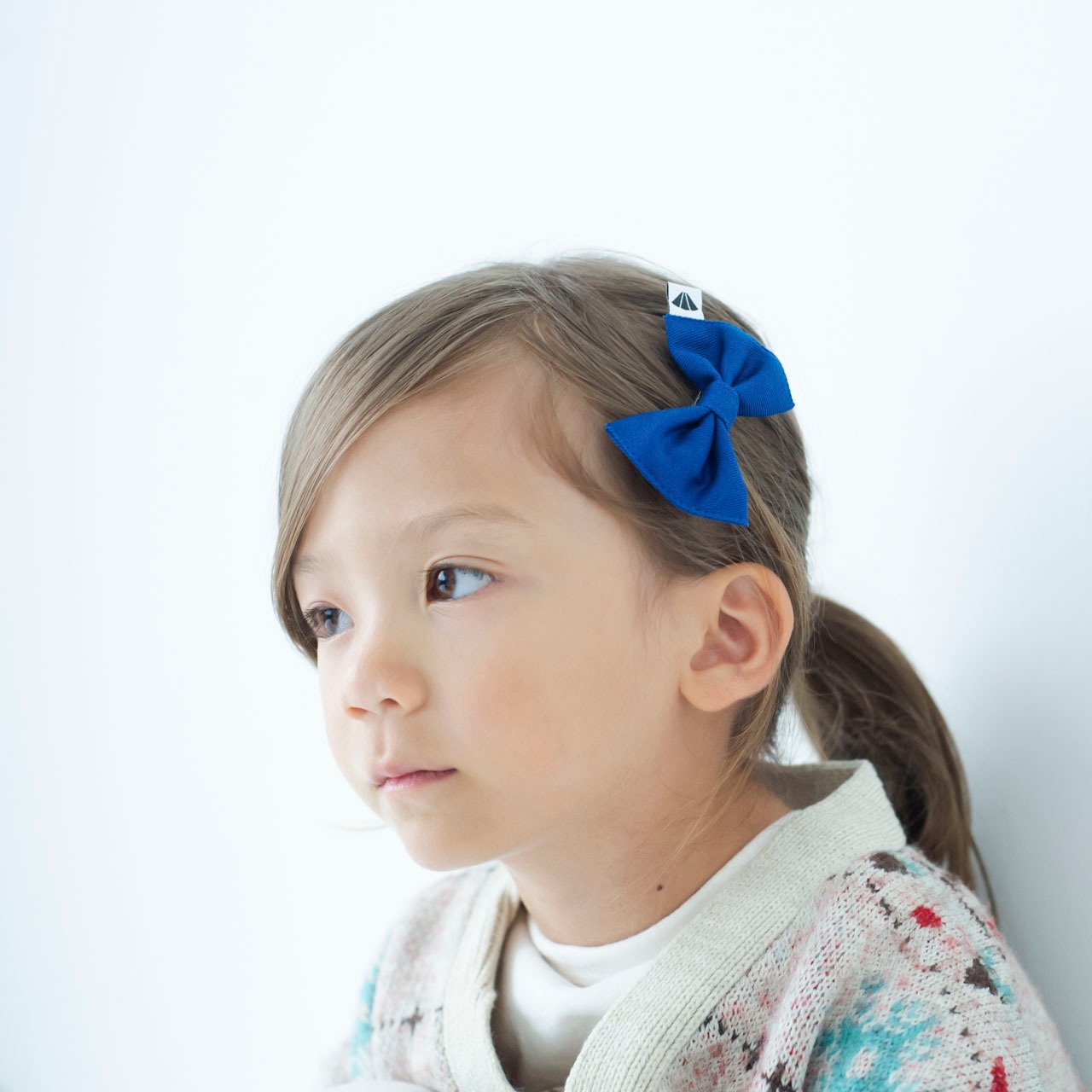 リボンピン 【ブルー】ブランド 子供 ヘアアクセサリー 女の子 男の子 日本製 キッズ ギフト