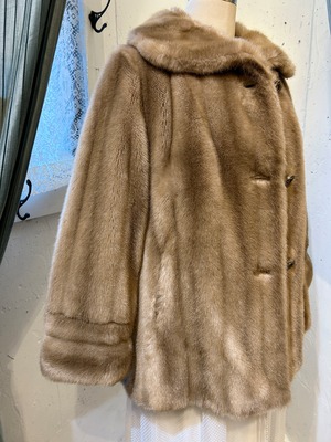60's70's brown faux fur coat