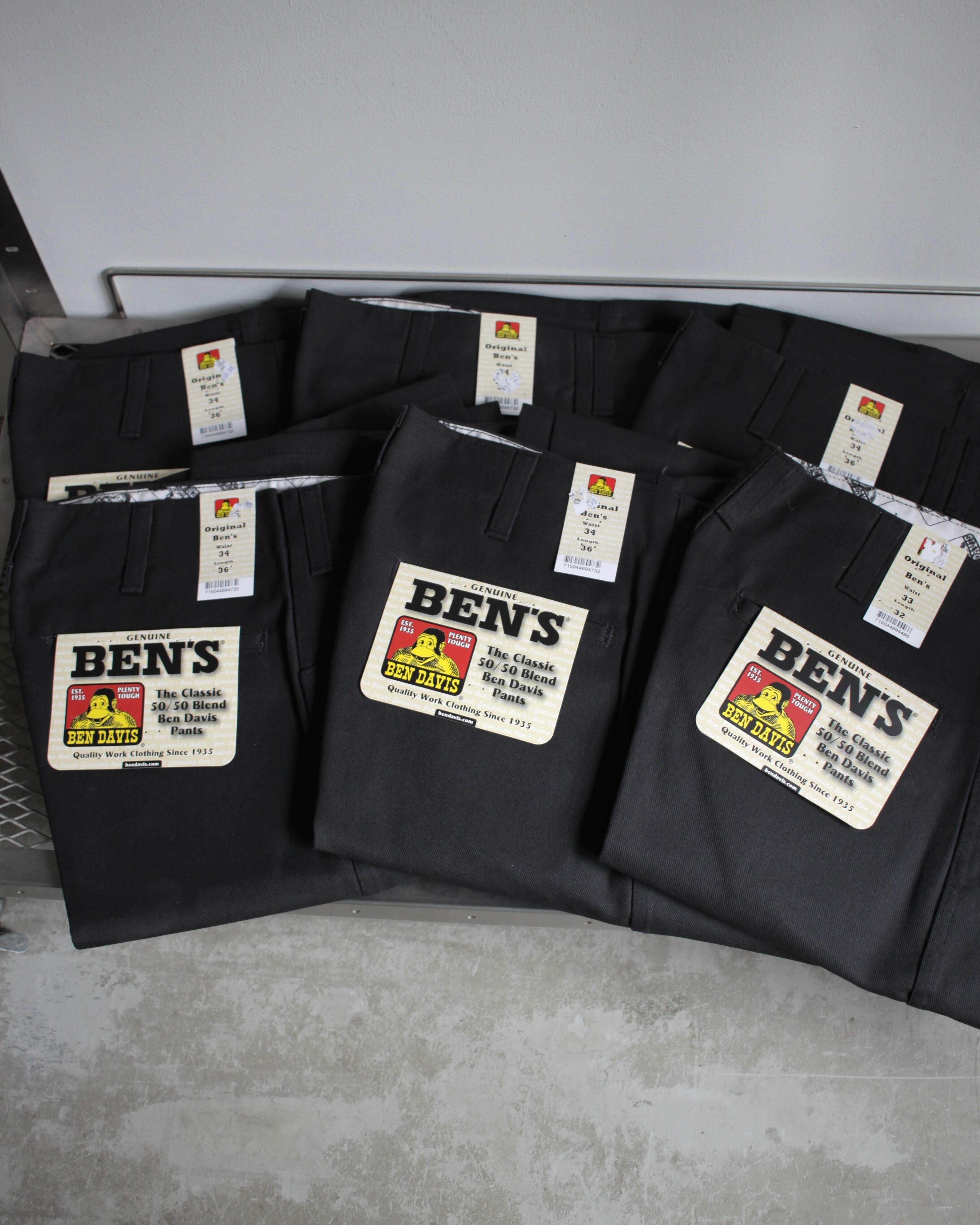 NOS ” 90s BEN DAVIS Frisko Pants MADE IN U.S.A. BLACK W33×L32,W40
